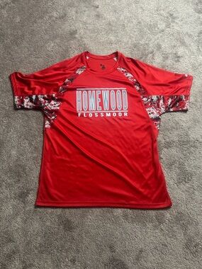 Badger Sport Homewood Flossmoor Red Athletic T Shirt Short Sleeve SIZE L